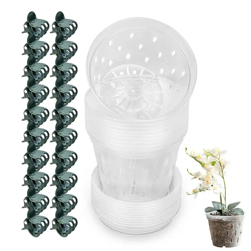 

Transparent Orchid Pot Ventilation Orchid Flower Pots Multipurpose Planter with Holes Flowerpot Orchids Plastic Planting Plants
