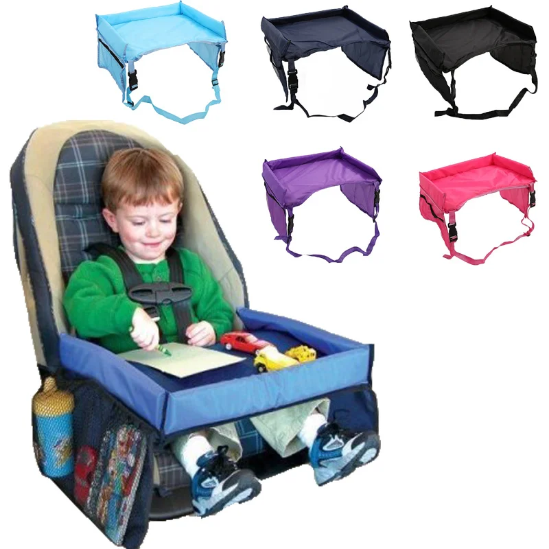 Road Trip Essentials Kids Travel Tray For Car Seats Large Activity Lap Tray Table Pocket Organizer children car seat tray