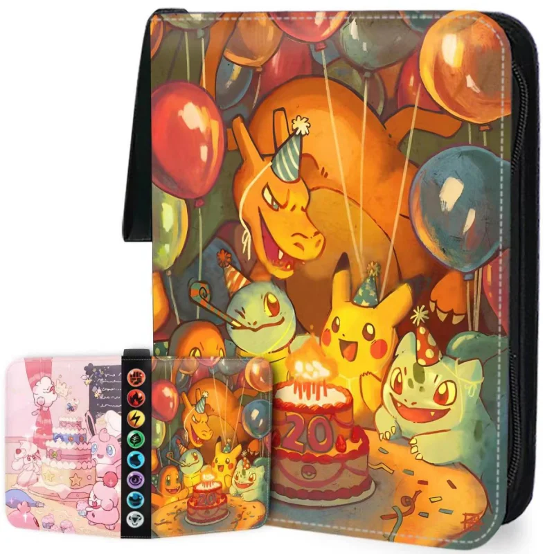 400 Pieces of Pokémon Game Card Storage Bag Eevee Card Book Waterproof Binder Business Card Holder C