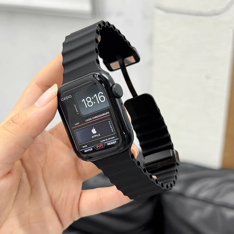 Armbänder für Apple Watch-Armbänder 45 mm 46 mm Ultra 2 49 mm 44 mm 40 41 42 mm Magnetisches Ozean-Armband Correa iWatch 10 9 8 7 6 5 SE 4 3 – Detail 1