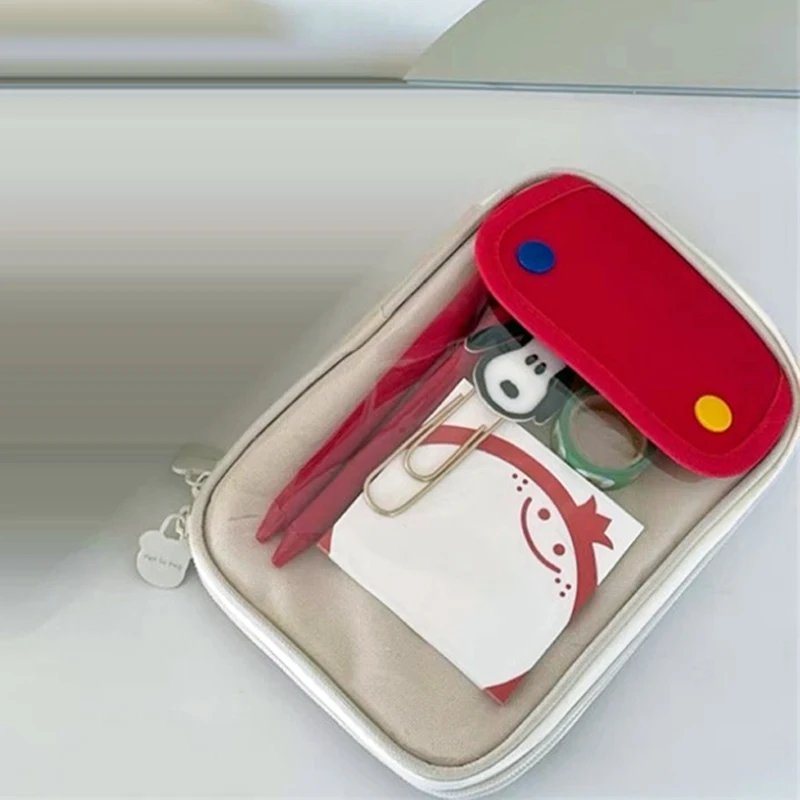 한국 대용량 연필 케이스 가방, 화장품 메이크업 가방, 학교 문구