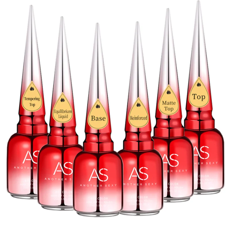 AS 15ml Diamond Top Coat Gel Nail Polish Soak Off UV LED Gel Polish No-Wipe High Shine Tempered Top Coat Gel 3