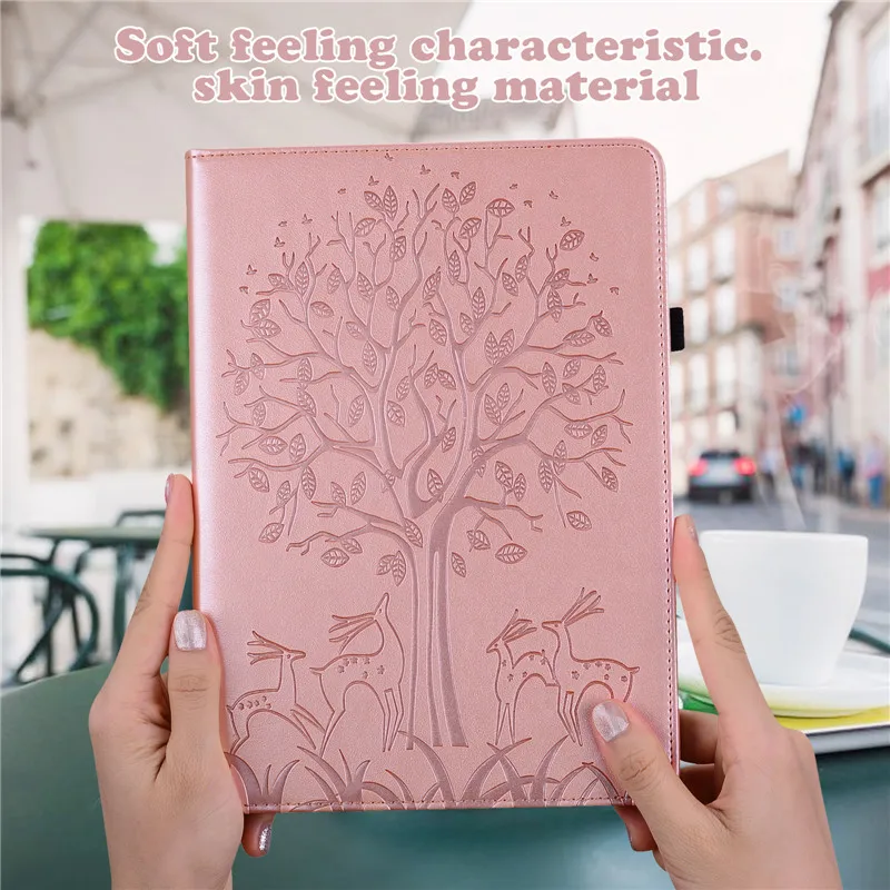 Embossed Tree Wallet Folio Case