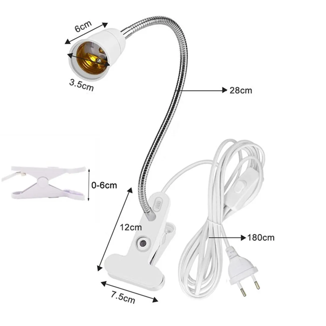 1/2 Heads 6W 15W 20W LED Grow Light E27 Phyto Lamp for Plants Moveable Plant Clip Lamp for Seeds Flower Growing Tent