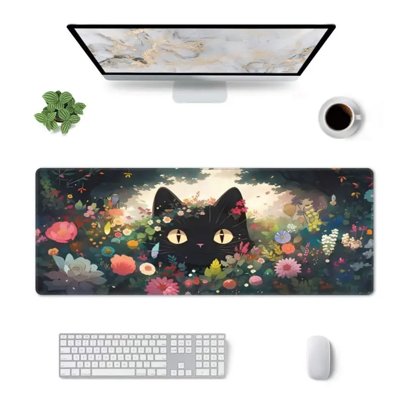 

Cloud Cat Gaming Mouse Pad Large Keyboard Pad Mouse Mat Anime MousePads Anti-slip Gamer Natural Rubber Deskmat Tapis De Souris
