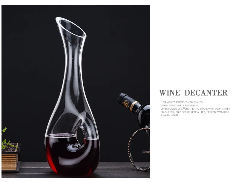 Description Picture 6 of itemCrystal Glass Wine Decanter, Wine Dispenser, Shaker, Creative Styling Barware, Wine Separator, Bottles, 1150ml