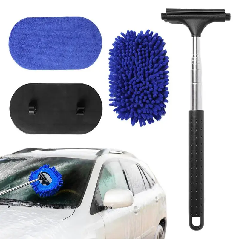 Car Scrub Brush Multifunctional Long Hand Cleaning Brushes Rearview Mirror Cleaner Tool Microfiber Mop Car Washing Brushes car wash mop super absorbent car wash brush car brush mop window cleaning tool dust removal wax mop retractable car wax mop