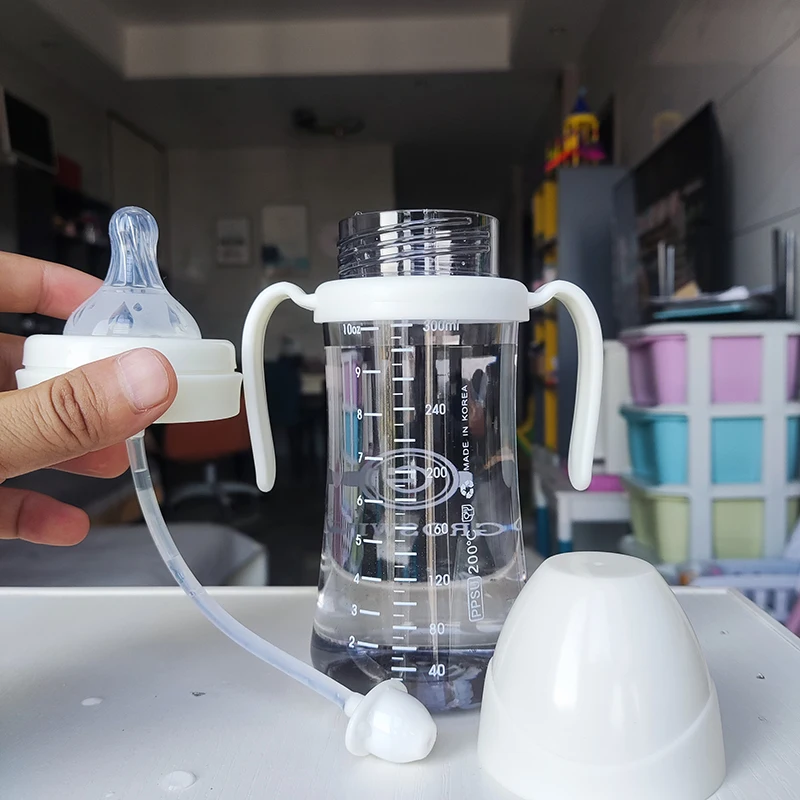 Baby Pp Bottle 3 nipples with Gravity Ball Mark Mouth with Handle Milk Bottles Newborn