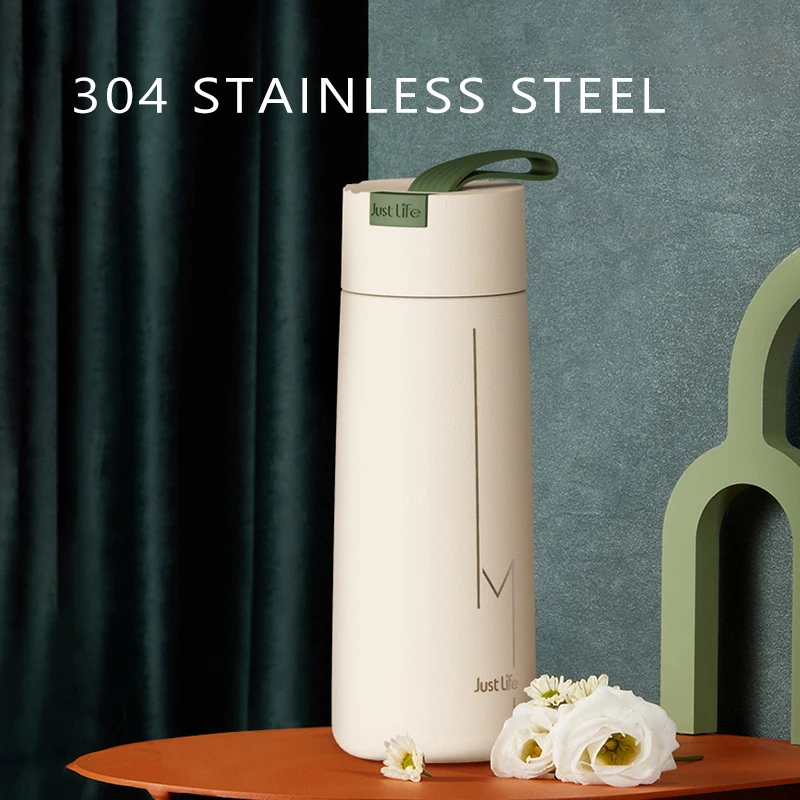 Designer Portable Thermos Bottle Vacuum Flask 350ml Small Leakproof Insulated Cup 304 Stainless Steel Tumbler Travel Coffee Mug