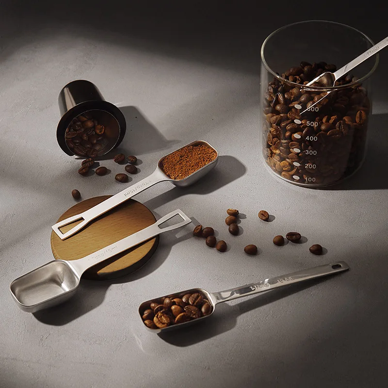 Coffee Measuring Scoop Stainless Steel Coffee Bean Powder Measuring Spoon Household Baking Spoon Long Handled