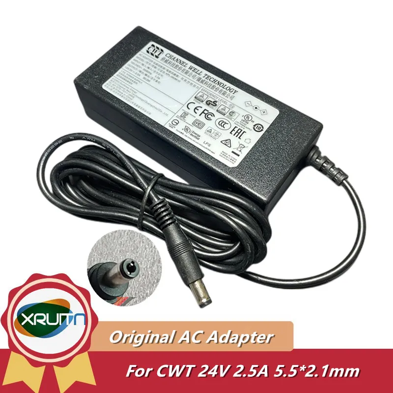 

Genuine CWT 24V 2.5A 60W AC Adapter KPL-060M KPL-060M-II 5.5*2.1mm Charger Power Supply Adaptor KPL-060M-VI