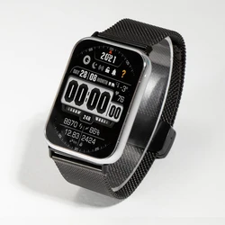Sleek Milanese Metal Mesh Watch Strap with Magnetic Closure, 22mm for Miband 8Pro 9Pro (Black)