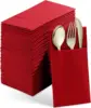 50PCS Disposable Linen-Feel Dinner Napkins with Built-in Flatware Pocket ,Prefolded Cloth Like Paper Napkins For Wedding Party 2