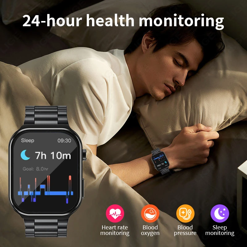 LIGE Smart Watch Men Wrist Watches Body Temperature Blood Lipid Health Monitor Fitness Wireless Call Smartwatch for Android iOS
