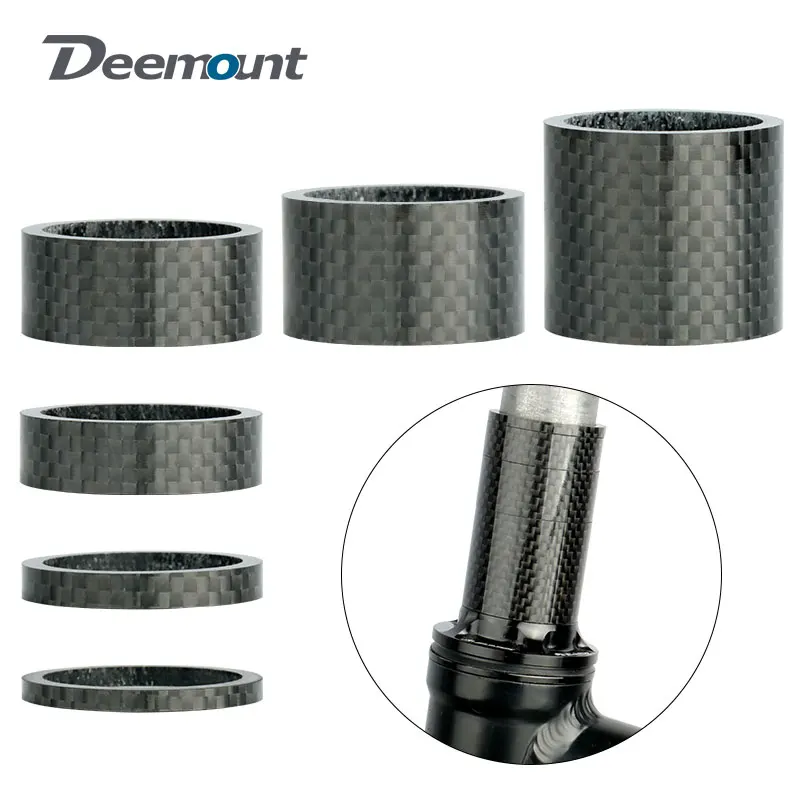 Deemount Full Carbon Fiber Glossy Matte Spacers Fits 28.6 mm Fork Stem Bicycle Headset Handlebar Rise-up Multi Height Rings