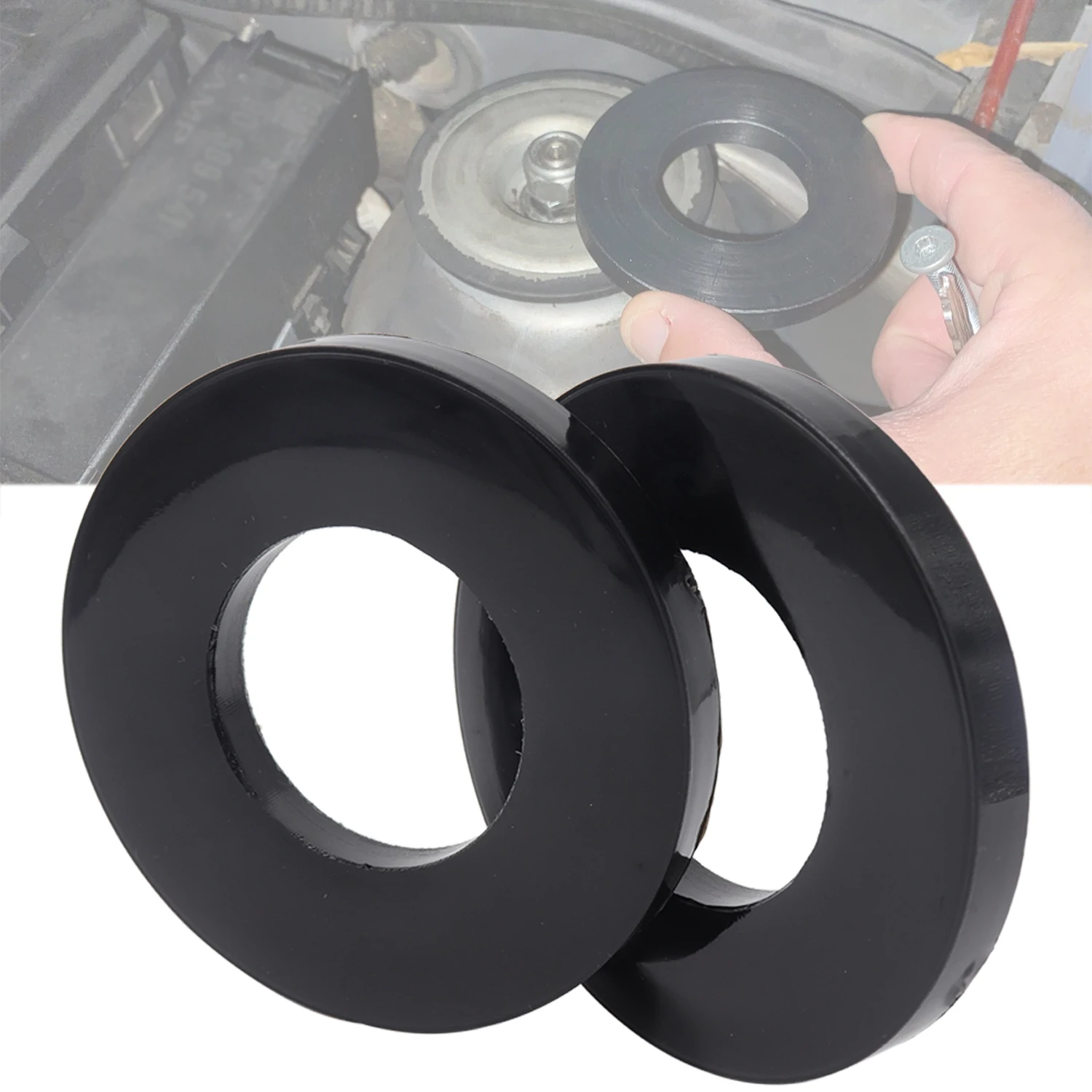 Shock-Absorbing Rubber For Front Strut Top Mount Tower Gap Fix Noise Over Bumps Universal Suspension Bushing Bearing Washer 2X