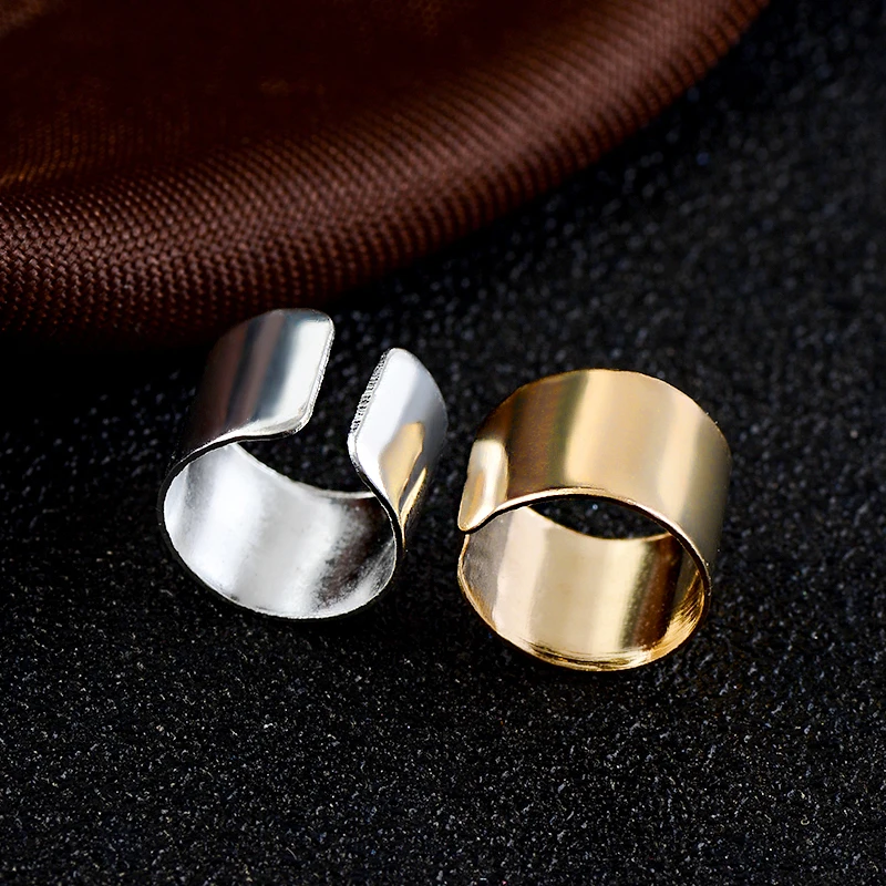 1pc simple long tube geometric stainless steel ear clip for men women non piercing ear cuff jewelry fashion daily wear style