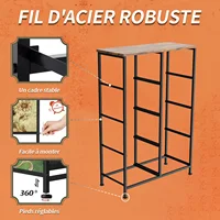 Rosahqnda Комод для спальни, металл + ткань Комод для шкафа, детской комнаты, прихожей, прихожей, тканевый ящик с цветочным узором — изображение 6