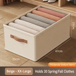 Large Foldable Oxford Fabric Storage Box with Handle (Beige - XXL)