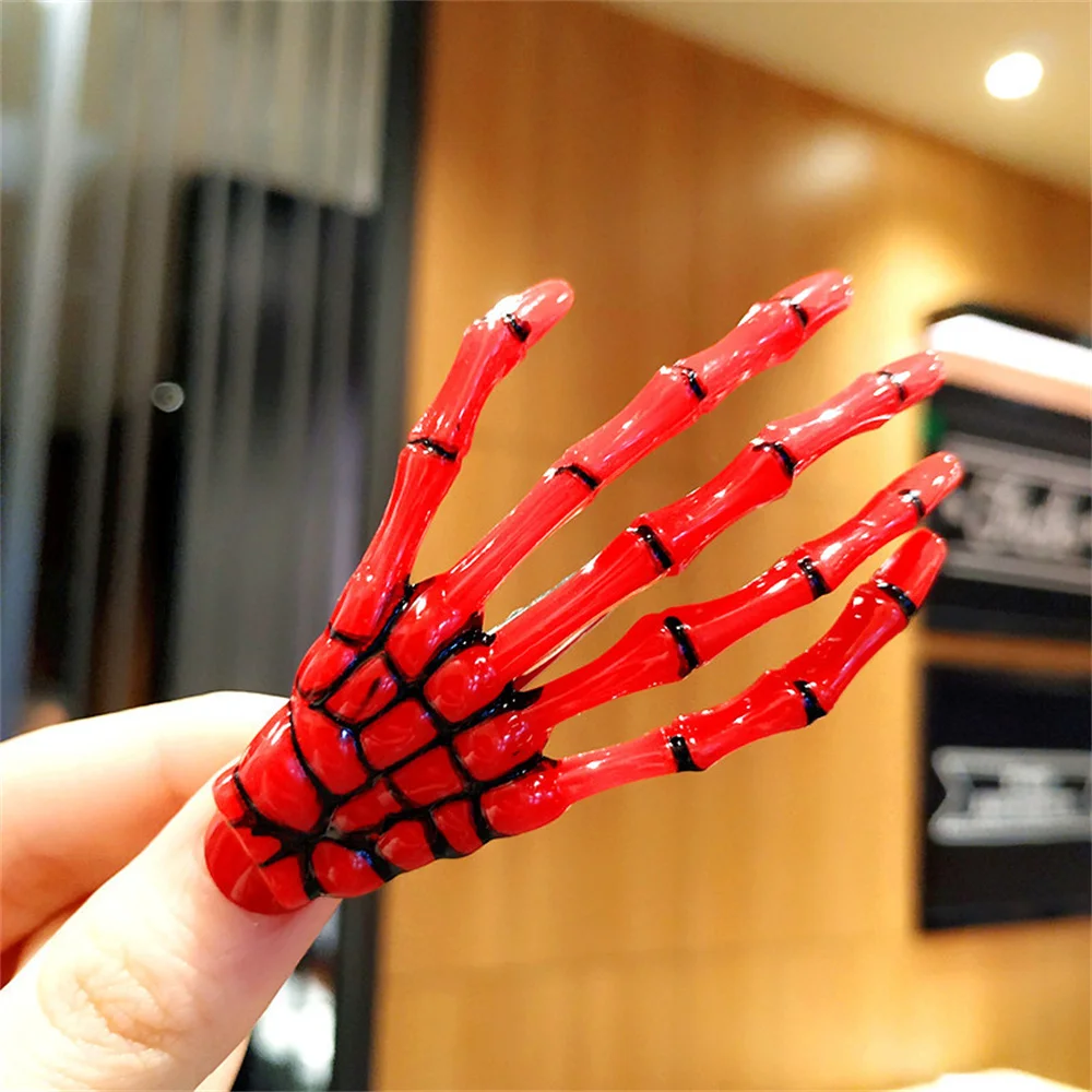 2x Gothic Skeleton Haarspangen - Gruselige Knochen-Hände Für Halloween & Punk-Looks | Gruselige Haarspangen Halloween