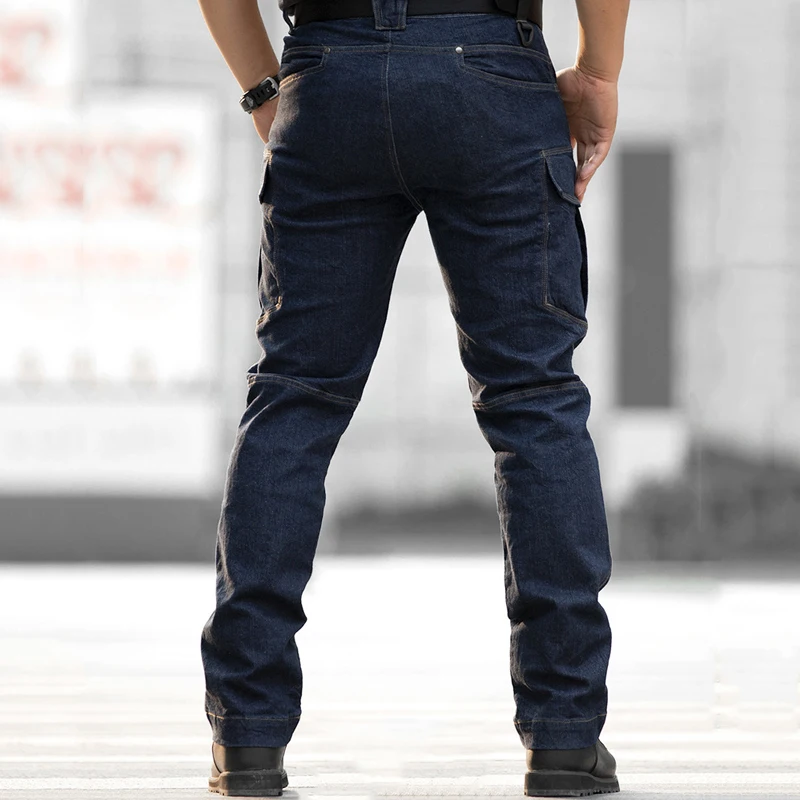 US Stretch Jeans Men Hiking Fishing Denim Pants Outdoor Tactical Pants Casual Cargo Trousers Hombre Mountaineering Clothing
