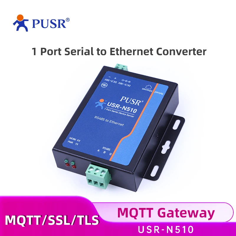 modbus-tcp-to-rtuゲートウェイ、シリアルデバイスサーバー、1ポート、usr-n510、pusr-rs485からeancement