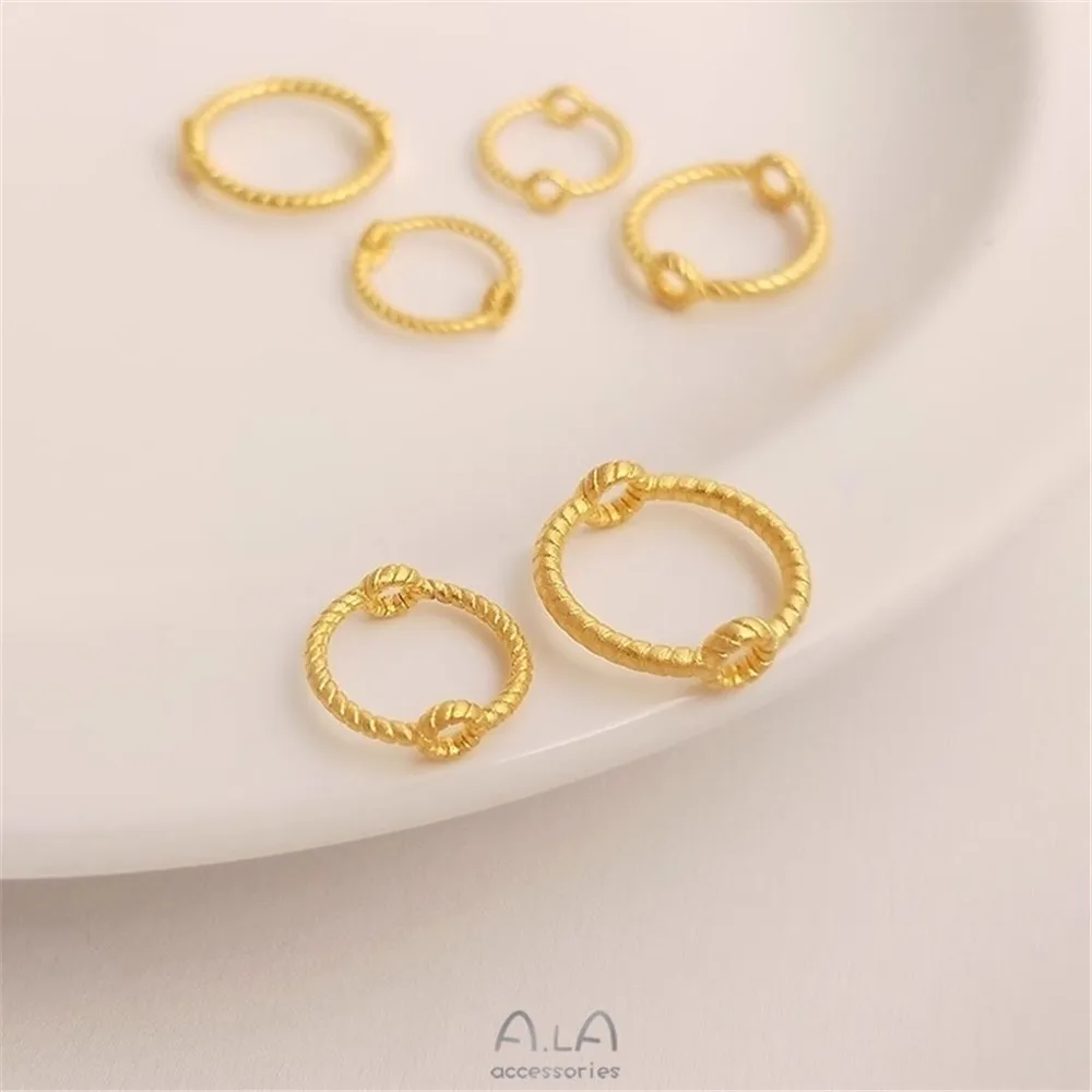 Vietnamese Strong Gold Placer Bead Ring Round Thread Bead Ring Handmade Diy Bracelet Jewelry Bead Ring Accessories K054