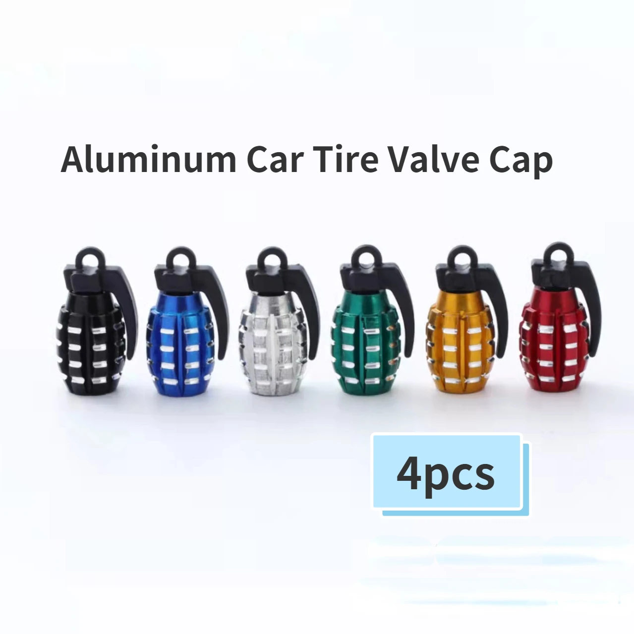 4pcs Car Tire Valve Cap Grenade Alloy Tyre Valve Stem Cover Air Dust
