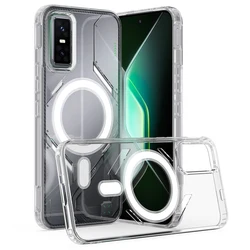 Magnetic Wireless Charging Shockproof Transparent Acrylic Case for Infinix GT30 (Clear)