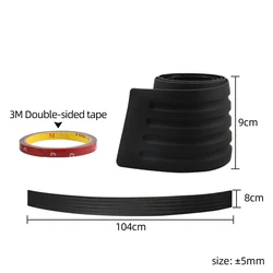 Premium Universal Rear Bumper Guard - Anti - Scratch Trunk Sill Protector, Self - Adhesive Rubber Edge Trim (104cm) (104cm)