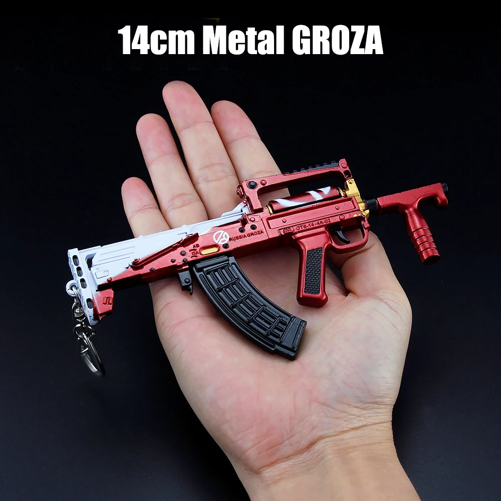 

14cm Metal Playerunknowns Battlegrounds PUBG Mini GROZA Gun Weapon Arms Game Peripheral Keychain Ornament Decoration Collection