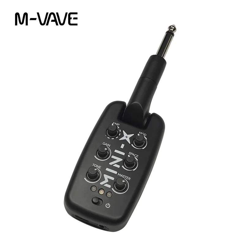 Guitar Headphone Amplifier M-VAVE MINI-X Headphone Amplifier Guitar Bass Effects Portable Rechargeable Plug-In Amp Built-in 9 Different Amplifier Tones