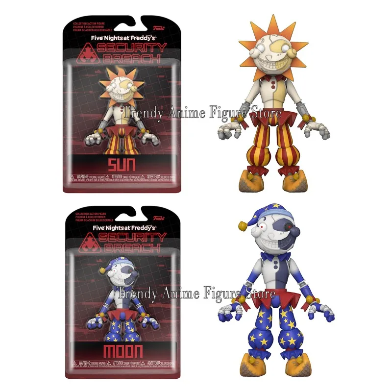 

14cm FNAF Boss Sundrop Moondrop Action Figure with Original Box PVC Movable Collection Sun Moon Drop Figurine Model Toys Gifts