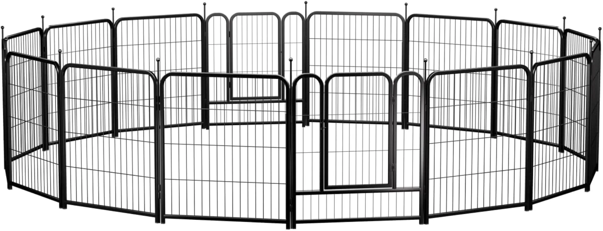 

PawGiant Dog Fence Playpen Indoor Outdoor，Metal Pet Puppy Cat Exercise Fencing Gate Crate Cage Outside RV, Camping, Yard, Garden