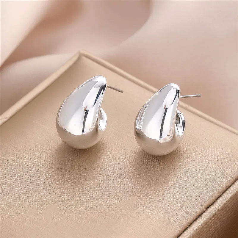 925 Sterling Silver Teardrop Earrings For Women New Design Style Metal Texture 18k Gold Plated Fashion Jewelry Gifts