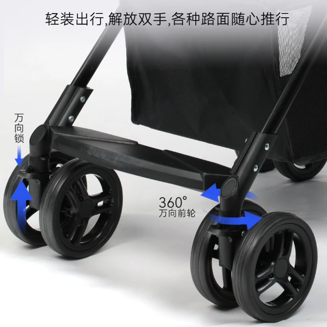 Pet Strollers Foldable Cart for Cats and Dogs Outdoor Hand-push Vehicle Detachable Shopping Cart for Picnics Camping Shopping 4