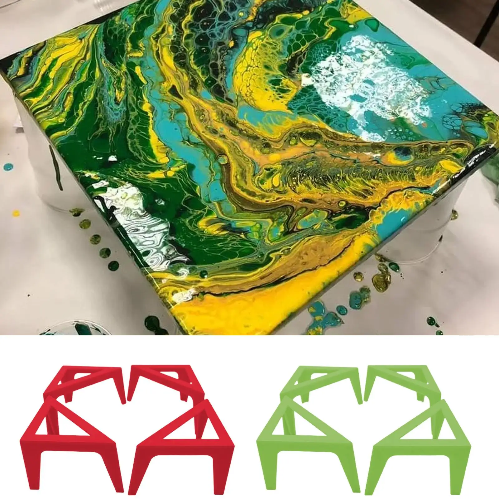 Canvas Risers For Painting Triangular Art Easel Tool 4 Pieces Paint Stand For Pouring For Students Artists Home Classroom School