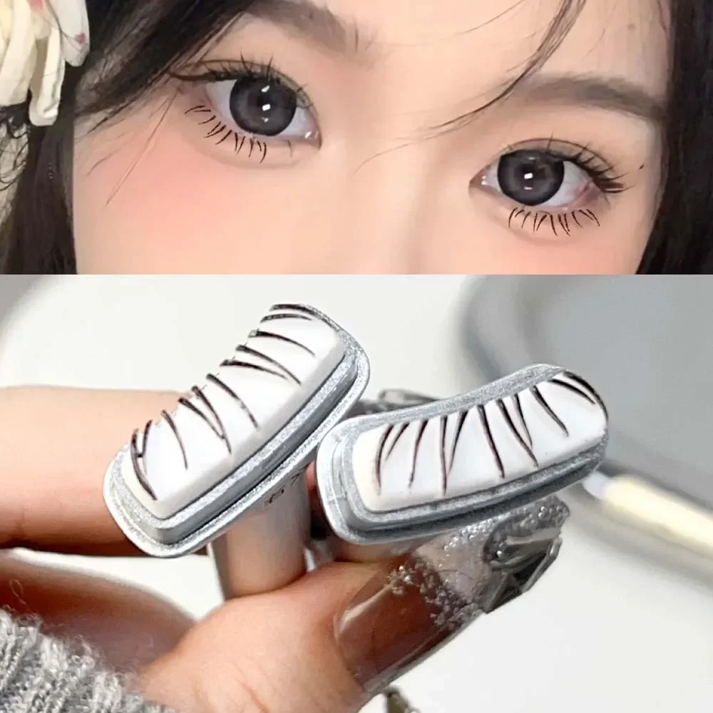 Eye Makeup Tools 2 in 1 Double-ended Lower Eyelash Stamp with Eyeliner DIY Waterproof Eyeliner Seal for Beginner Korean Makeup