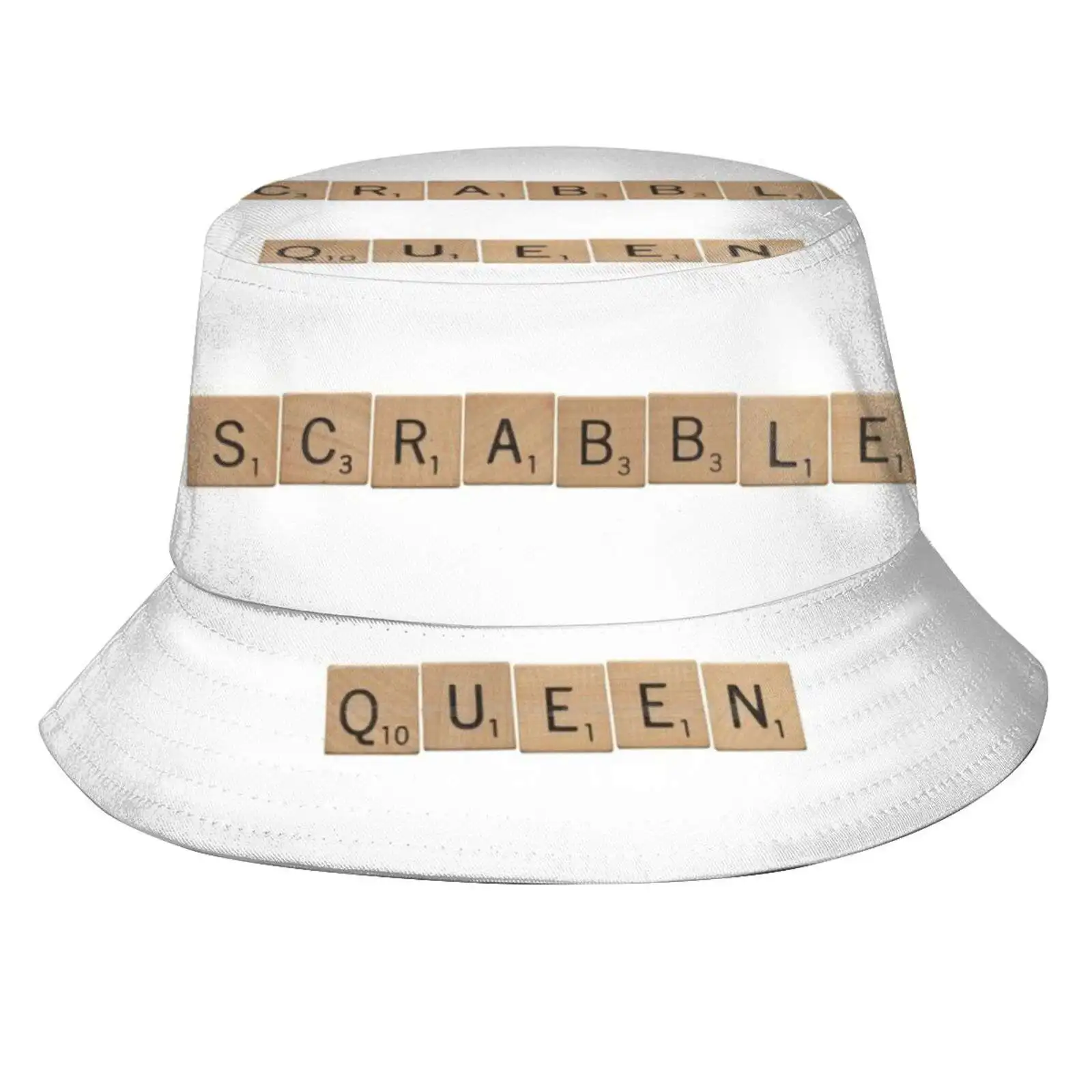 Scrabble Queen Protezione Uv Cappelli A Secchiello Pieghevoli Donna Uomo Scrabble King Queen Words Smart Geek Intelligent Funny Nerd