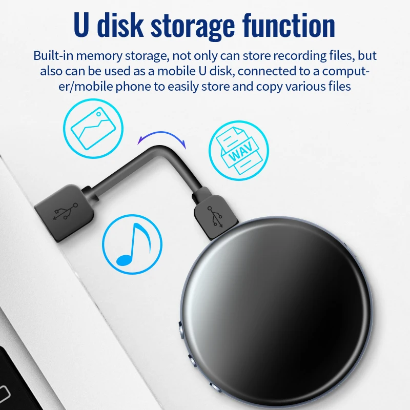 Digital Voice Recorder 64GB USB Flash Driver Magnet Dictaphone HD Noise Reduce Sound Audio Record MP3 Player 100Hour voice recorder