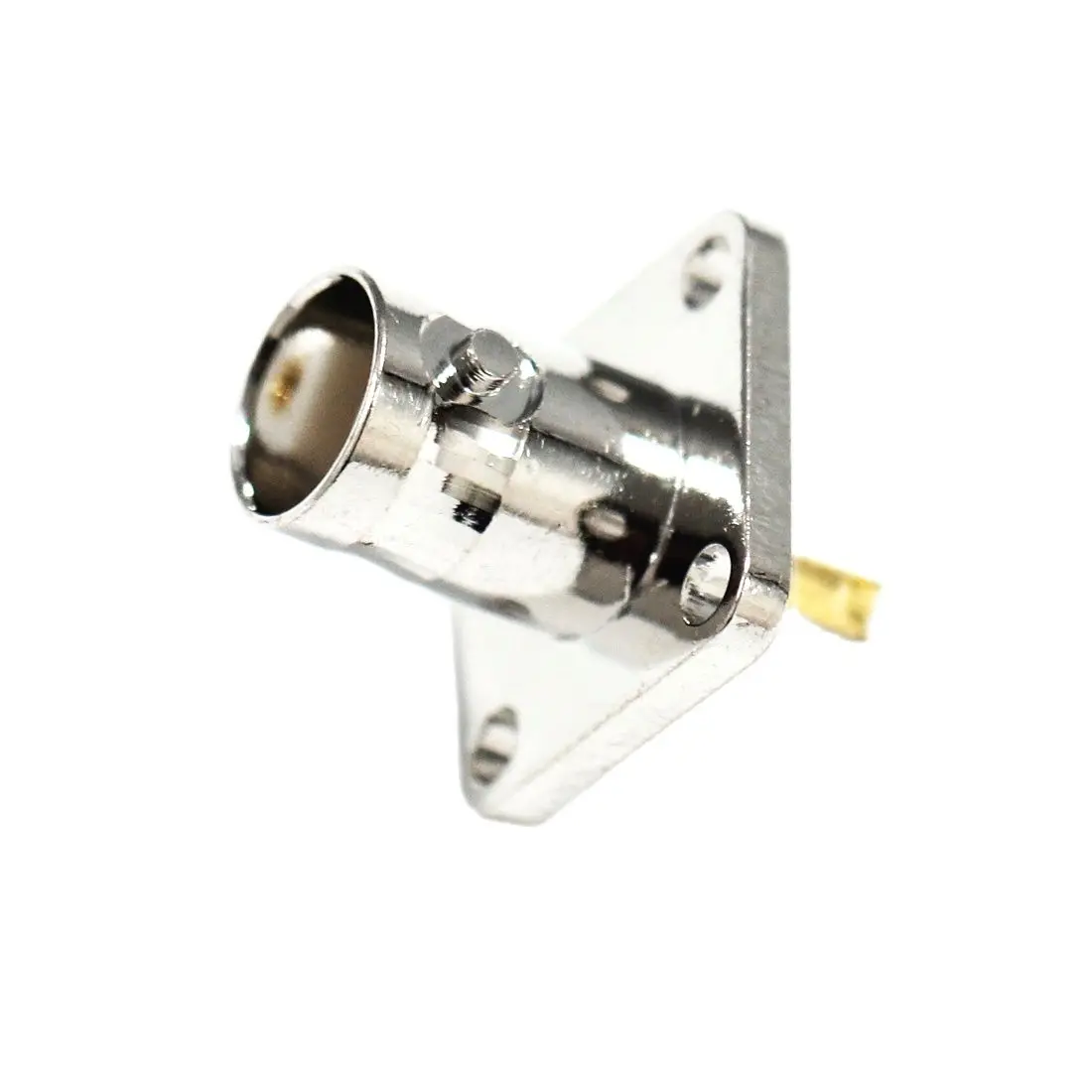 1 Stück BNC-Buchse RF-Koaxialstecker 4-Loch-Panelmontage-Flansch mit Lötkelch Gerader Anschlussadapter NEU