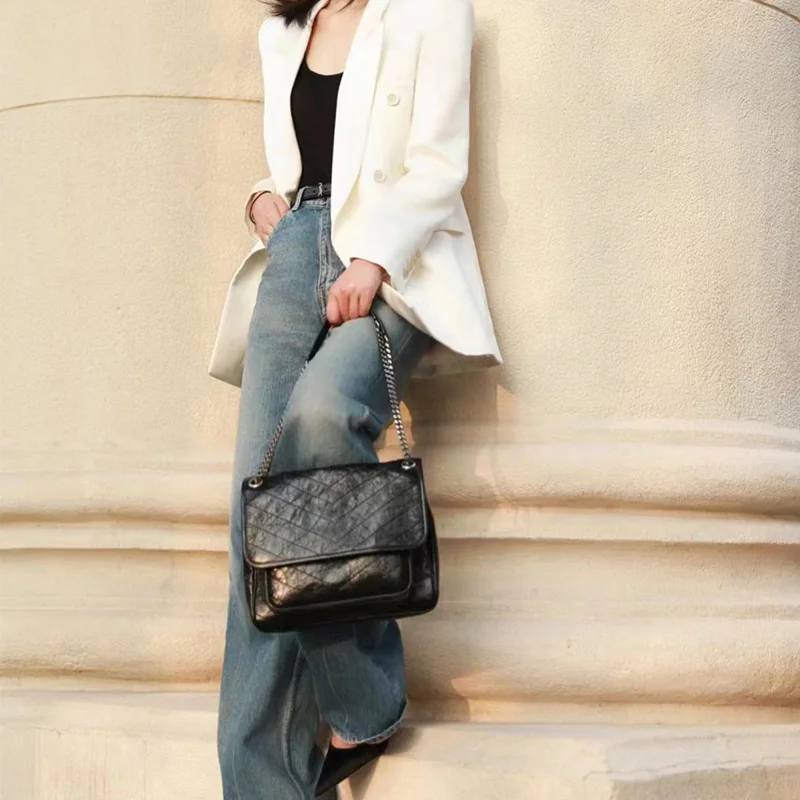 Luxury goods [1-1] Top genuine leather shoulder bag for women 2024 designer top replica cross body bag solid color handbag