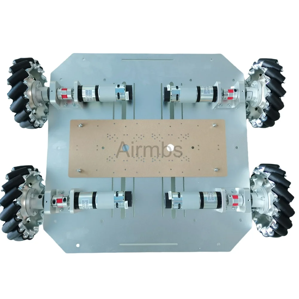 PS2 제어 80KG 하중 4WD 메카넘 휠 로봇카 아두이노 메가2560용 DC 24V 엔코더 모터 속도 제어 ROS 플랫폼