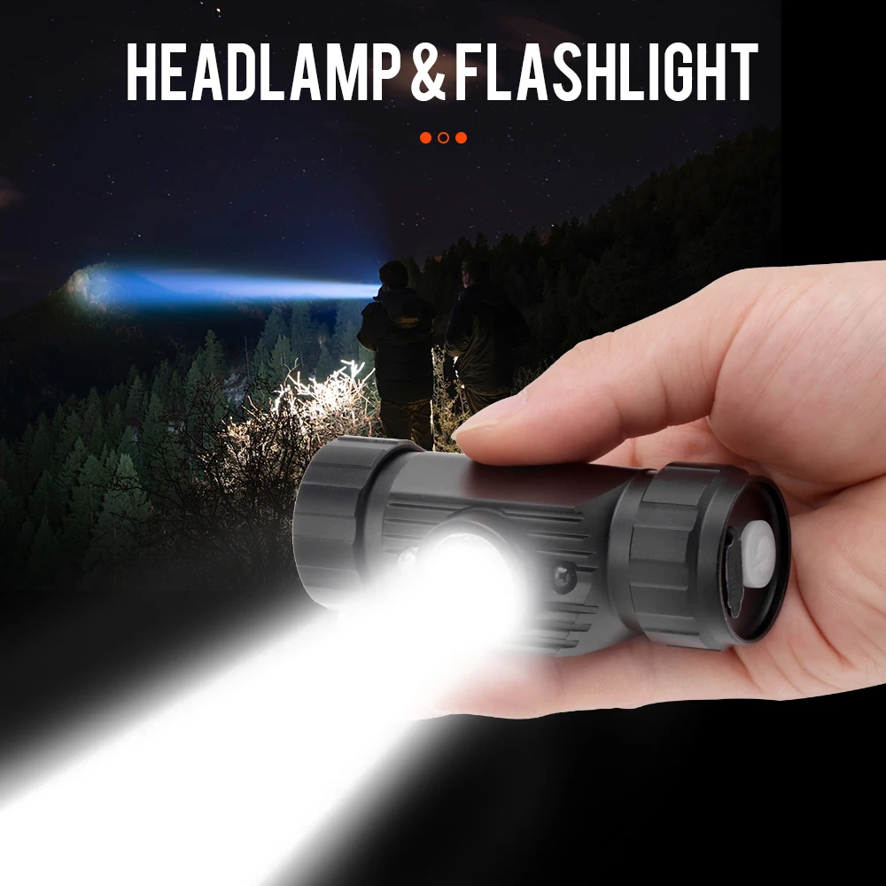 BORUiT RJ-020 LED Mini Headlamp 1000LM Motion Sensor Headlight Type-C Rechargeable Waterproof Head Torch for Camping Hunting images - 6