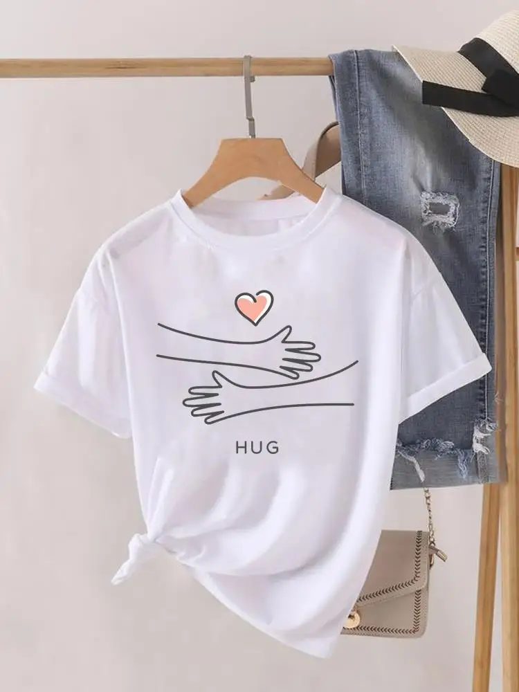 

Love Sweet 90s Trend Women Fashion Clothing Graphic T-shirts Clothes Print Female Shirt Short Sleeve Lady Casual Tee