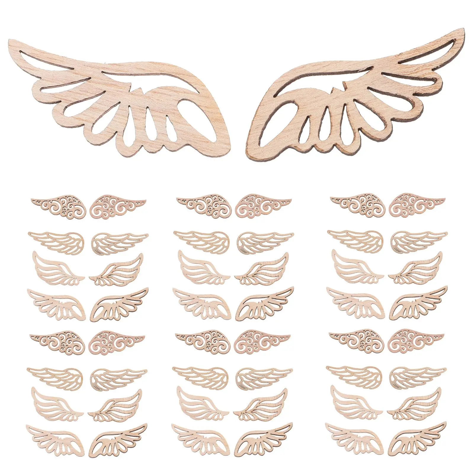 SUNNYCLUE - 1 Caja De 30 Abalorios De ángel, Abalorio De Alas De ángeles De Navidad, Abalorio De Vidrio Facetado, Perlas De Imitación, Abalorios De