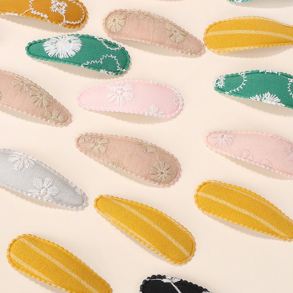 30 Teile/satz Stickerei Waterdrop Form Haar Clips Für Frauen Mädchen Snap Zufällige Haarnadeln Barrettes Headwear Kinder Haar Zubehör – Detail 7