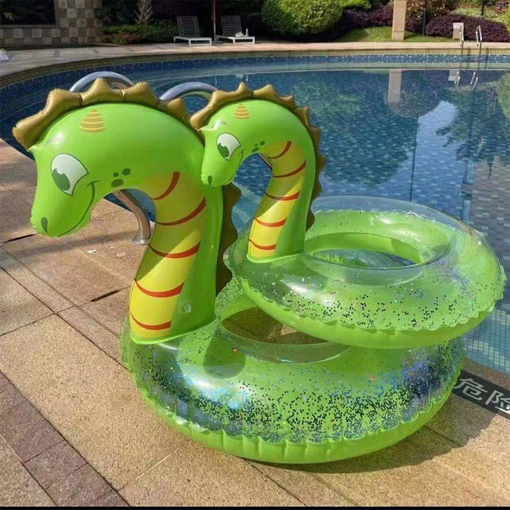 New Adult Kids Inflatable Dinosaur Cute Animal Summer Rubber Swimming Ring Swimming Pool Float Game Beach Accessories Water Toys