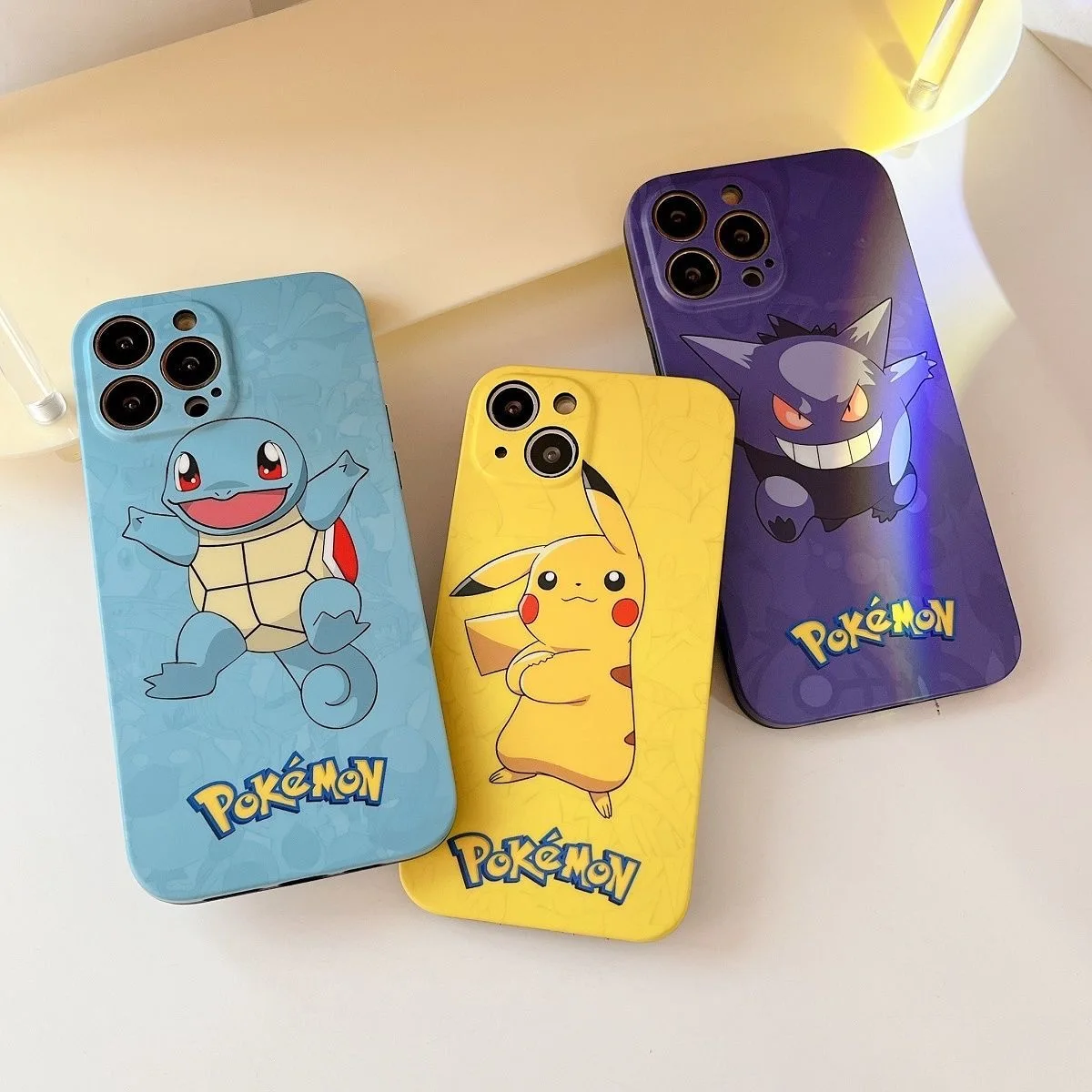 

Anime Pokemon Pikachu Gengar Silica gel Phone Cases For iPhone 13 12 11 Pro Max XR XS MAX 8 X 7 Couple Anti-drop Soft Back Cover