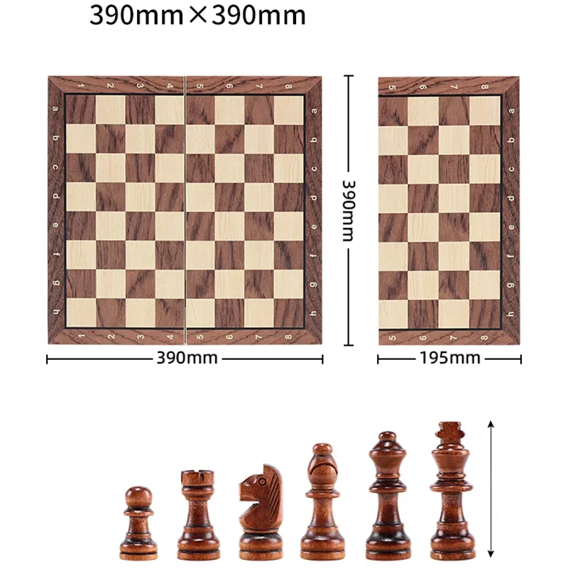 Magnetic Chess Set Foldable Chess Board Chess Set Magnetic Foldable Portable Solid Wood Chess Board Educational Games for Students and Kids Christmas Gift